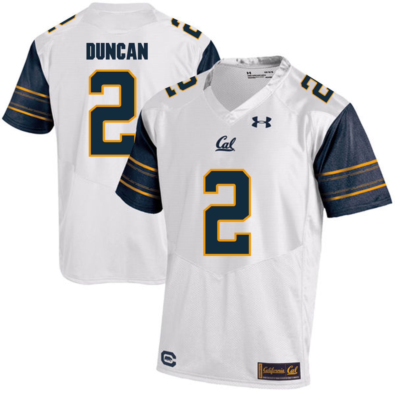 Men California Golden Bears #2 Jordan Duncan White Customized NCAA Jerseys1